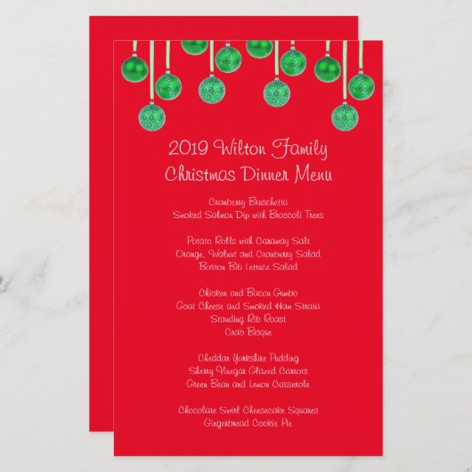 Slaapstand voor kerstmenu (Voorkant / Achterkant)