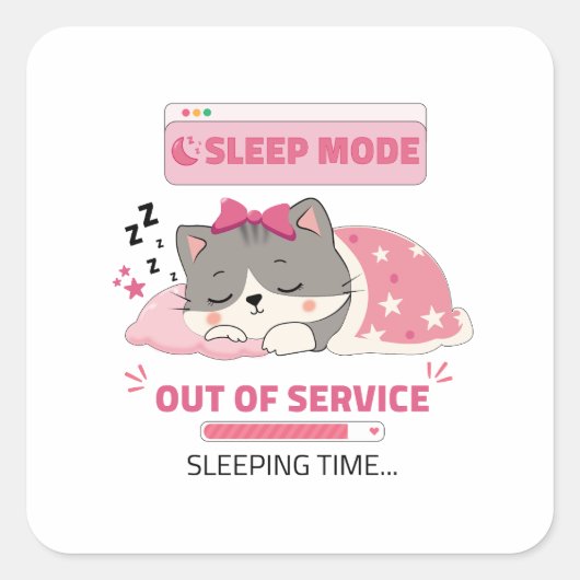 slaapstemming vierkante sticker (Voorkant)