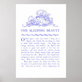 Slaapster Sprookjesboek Blauwe Poster