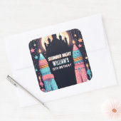 Slaapsterren Sleepover Slumber Party 13e verjaarda Vierkante Sticker (Envelop)