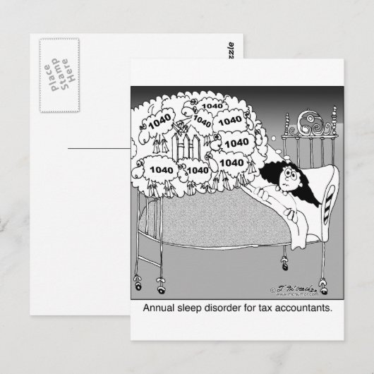 Slaapstoornis belastingboekhouders briefkaart (Voorkant / Achterkant)