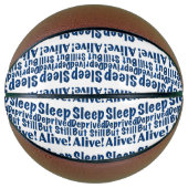 Slaapstoornis maar leef nog steeds in donkerblauw mini basketbal (Voorkant)