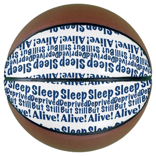 Slaapstoornis maar leef nog steeds in donkerblauw mini basketbal (Voorkant)