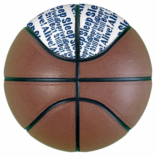 Slaapstoornis maar leef nog steeds in donkerblauw mini basketbal (Rechts)