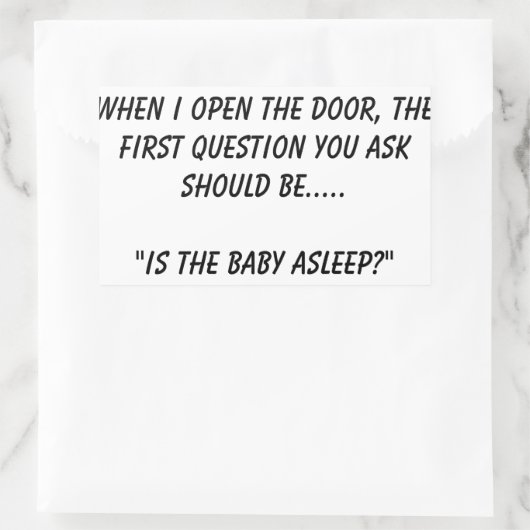 "Slaapt de baby" Sticker (Tas)