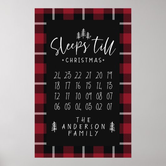 Slaapt tot Kerstmis moderne minimalistische boerde Poster (Voorkant)