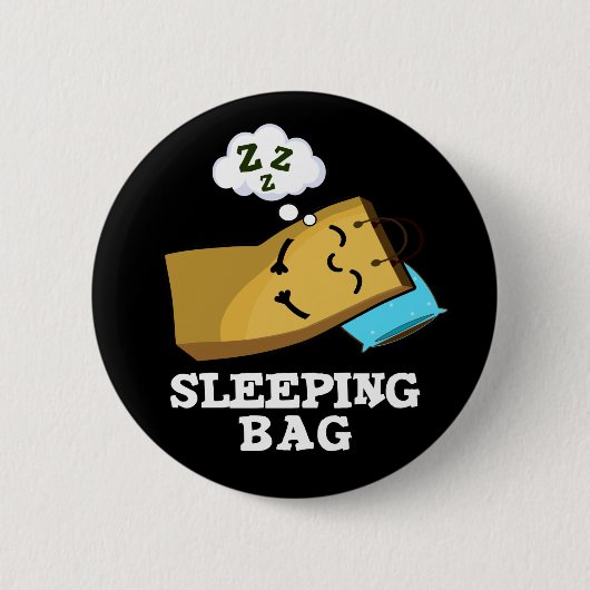 Slaaptas Funny Paper Bag Pun Dark BG Ronde Button 5,7 Cm (Voorkant)
