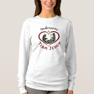 Slaapteam voor kerstmis Jezus T-shirt