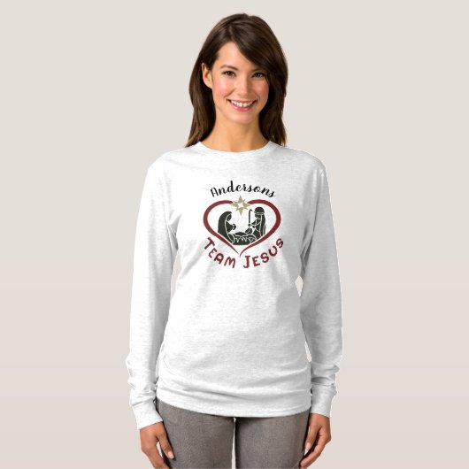 Slaapteam voor kerstmis Jezus T-shirt (Voorkant volledig)