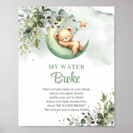 Slaapteddybeer over de maan Mijn water brak Poster