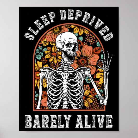 Slaaptekort Byrne Alive Fun Skeleton Halloween Poster (Voorkant)