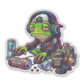 Slaaptekort Kikker Gamer Sticker (Voorkant)