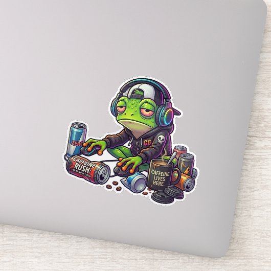 Slaaptekort Kikker Gamer Sticker (Detail)