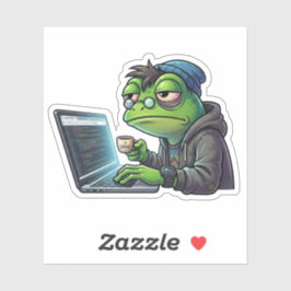Slaaptekort Kikker Programmeur Code Sticker