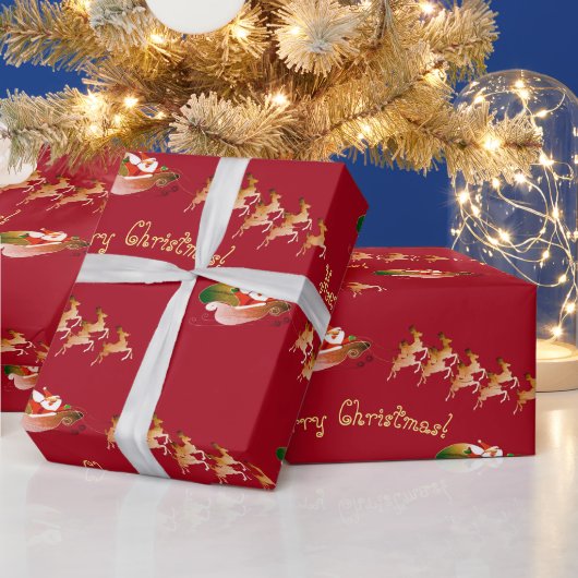 Slaaptekst van de kerstman op rood cadeaupapier (Feestdagen)