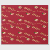 Slaaptekst van de kerstman op rood cadeaupapier (Vlak)