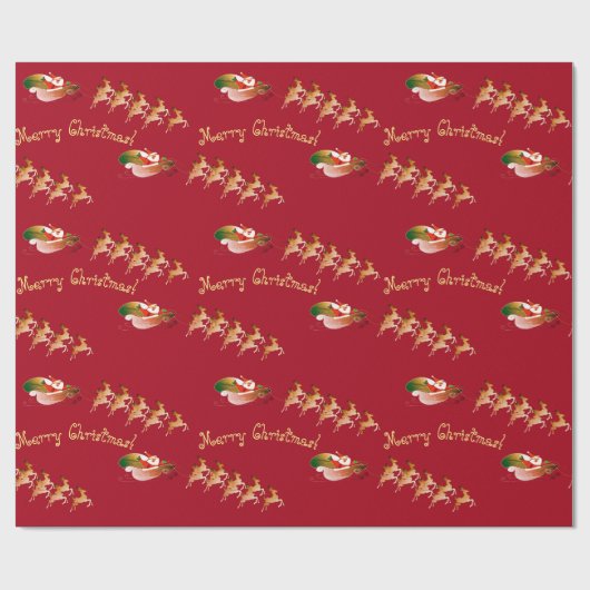 Slaaptekst van de kerstman op rood cadeaupapier (Vlak)