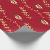 Slaaptekst van de kerstman op rood cadeaupapier (Hoek)