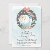 Slaapthee Cup Konijnenkonijn Verjaardagsfeest Kaart (Voorkant)