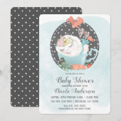 Slaaptheekopje Bunny Rabbit Spring Baby shower Kaart (Voorkant / Achterkant)