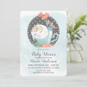 Slaaptheekopje Bunny Rabbit Spring Baby shower Kaart (Staand voorkant)