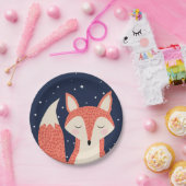 Slaapthemalag voor fox-woodgebieden papieren bordje (Feest)
