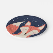 Slaapthemalag voor fox-woodgebieden papieren bordje (Gekanteld)