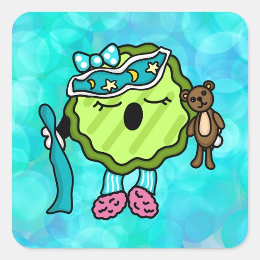 Slaaptijdverkiessel | Nacht-nachtJammies Vierkante Sticker (Voorkant)