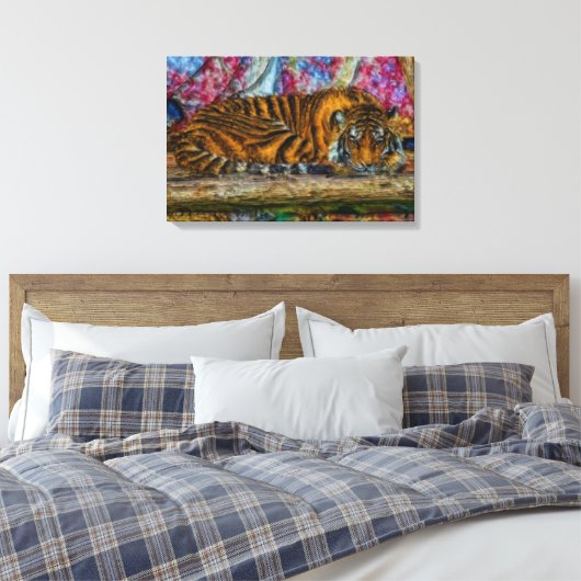 Slaaptijger Canvas Afdruk (Insitu (Slaapkamer))