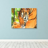 Slaaptijger Canvas Afdruk (Insitu (Houten vloer))