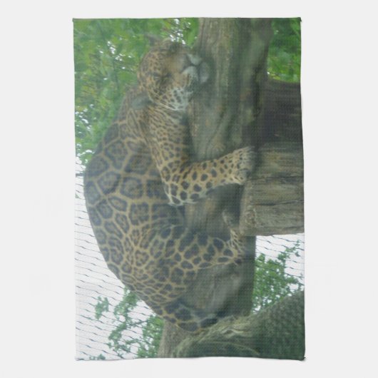 Slaaptijger op bomen, bos, Natuur, wild Theedoek (Verticaal)