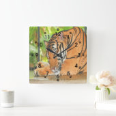 Slaaptijger Vierkante Klok (Huis)