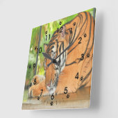 Slaaptijger Vierkante Klok (Hoek)