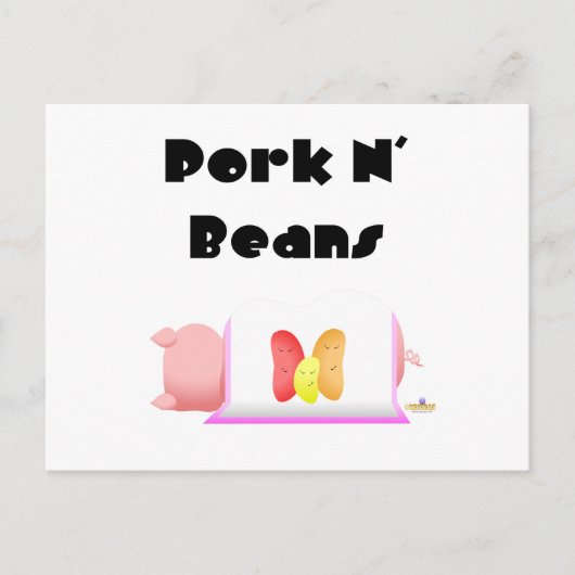 Slaapvarken Roze Deken Jelly Beans Pork N' Bean Briefkaart (Voorkant)
