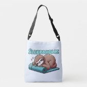 Slaapverslaafde - Slaapluiaard op yogamat Crossbody Tas (Achterkant)