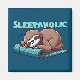 Slaapverslaafde - Slaapluiaard op yogamat Magneet