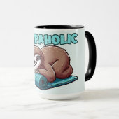 Slaapverslaafde - Slaapluiaard op yogamat Mok (Voorkant rechts)