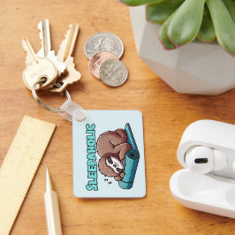 Slaapverslaafde - Slaapluiaard op yogamat Sleutelhanger