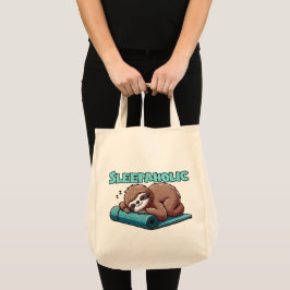 Slaapverslaafde - Slaapluiaard op yogamat Tote Bag