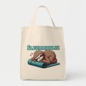 Slaapverslaafde - Slaapluiaard op yogamat Tote Bag (Voorkant)
