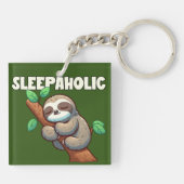 Slaapverslaafde - Slaapminnaars - Slaapluiaard Sleutelhanger (Achterkant)