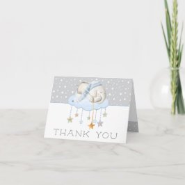 Slaapverwekkende Olifant Baby Shower Bedankkaartje Bedankkaart