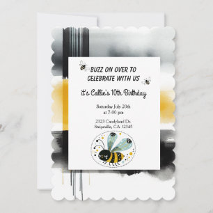 Slaapverwekkende Whimsical Bij Verjaardagsfeest Ui Kaart