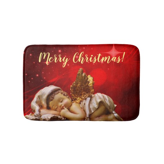 Slaapvolle Angel Baby Jesus Kerstmis Badmat (Voorkant)