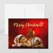 Slaapvolle Angel Baby Jesus Kerstmis Briefkaart (Voorkant / Achterkant)