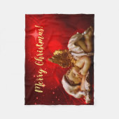 Slaapvolle Angel Baby Jesus Kerstmis Fleece Deken (Voorkant)