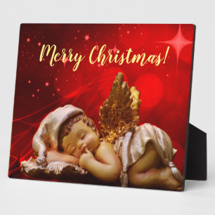 Slaapvolle Angel Baby Jesus Kerstmis Fotoplaat