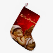 Slaapvolle Angel Baby Jesus Kerstmis Kleine Kerstsok (Voorkant (Hangend))