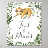 Slaapvolle Baby shower Voedsel- en Drinken Poster (Voorkant)