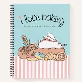 Slaapvolle bunny bakery, gepersonaliseerd recept notitieboek